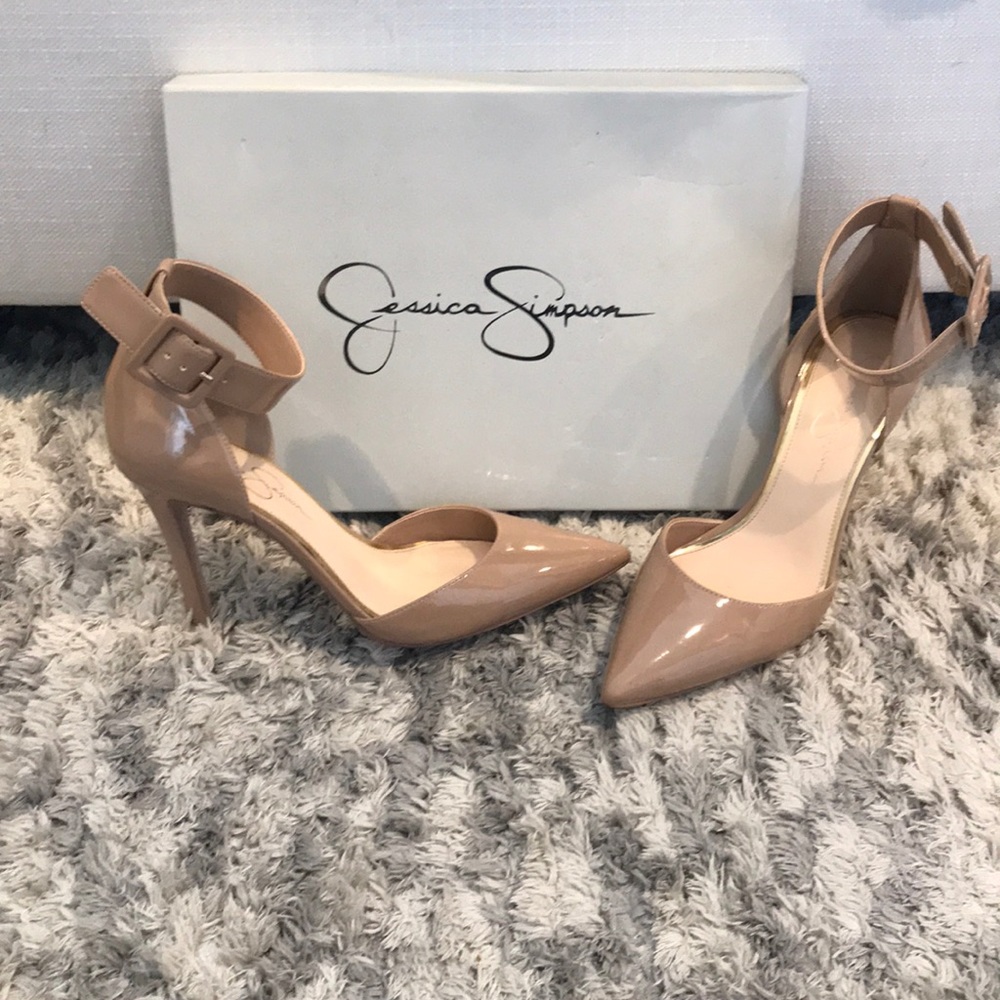 Jessica Simpson Ankle Strap Pumps - Nude